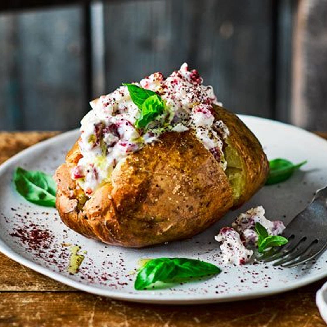 Jacket potato with whipped feta & sumac