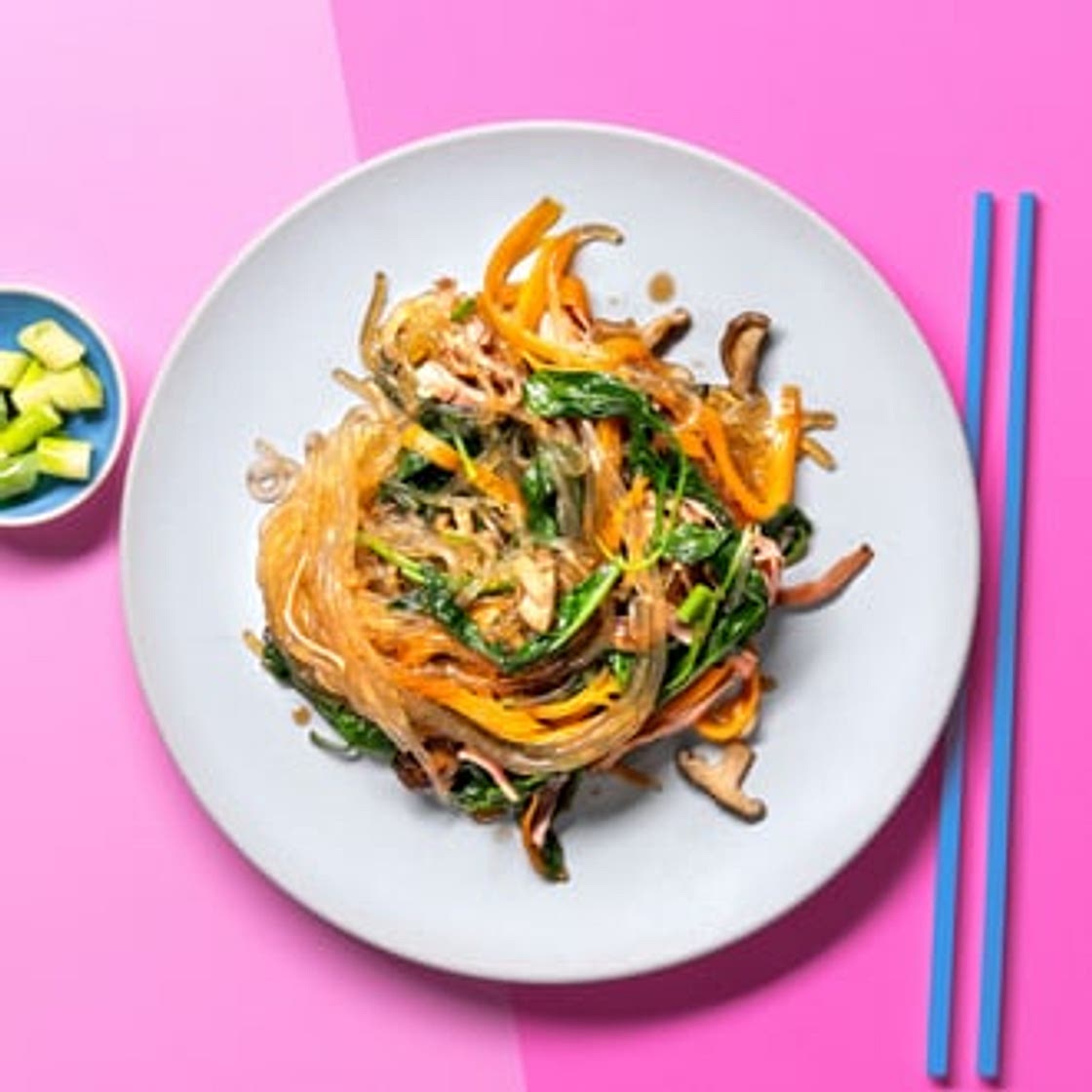 Koreanische gebratene Glasnudeln