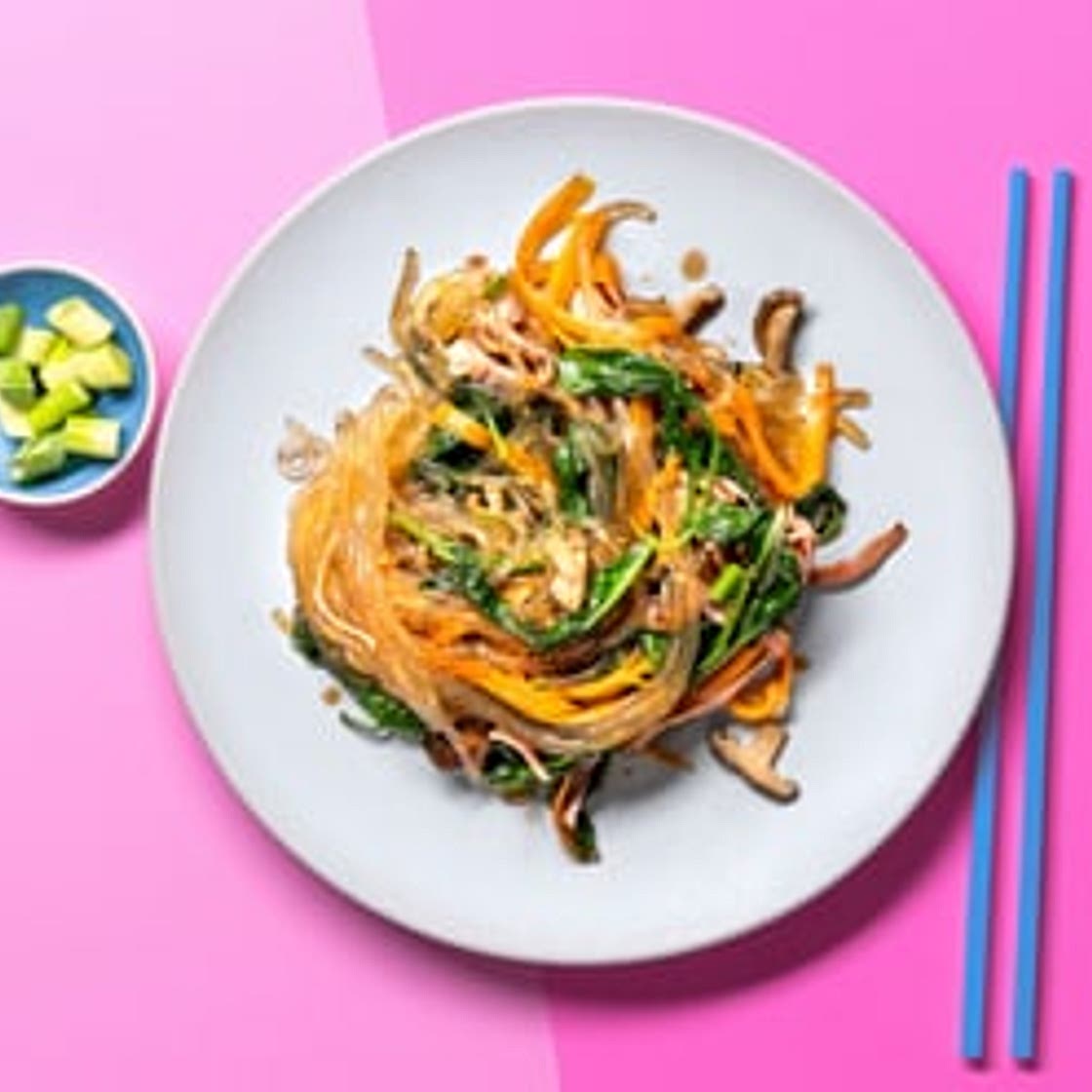 Koreanische gebratene Glasnudeln