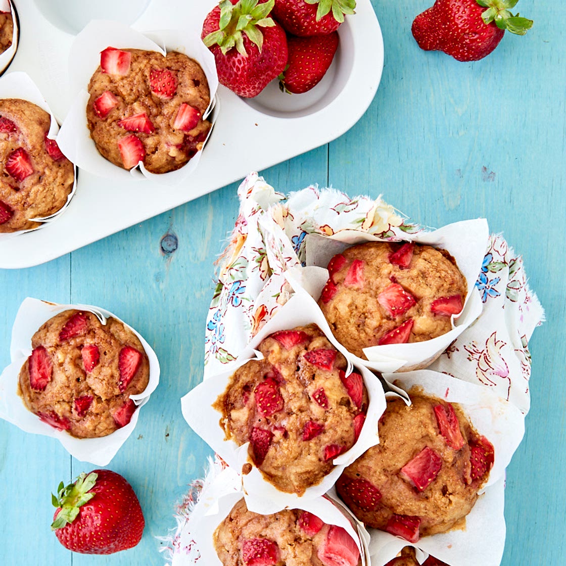 Super-Powered Strawberry Banana Muffins