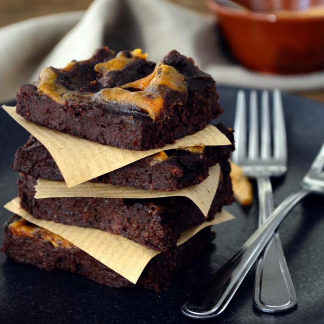 Black Bean Fudge Brownies With Sweet Potato Caramel