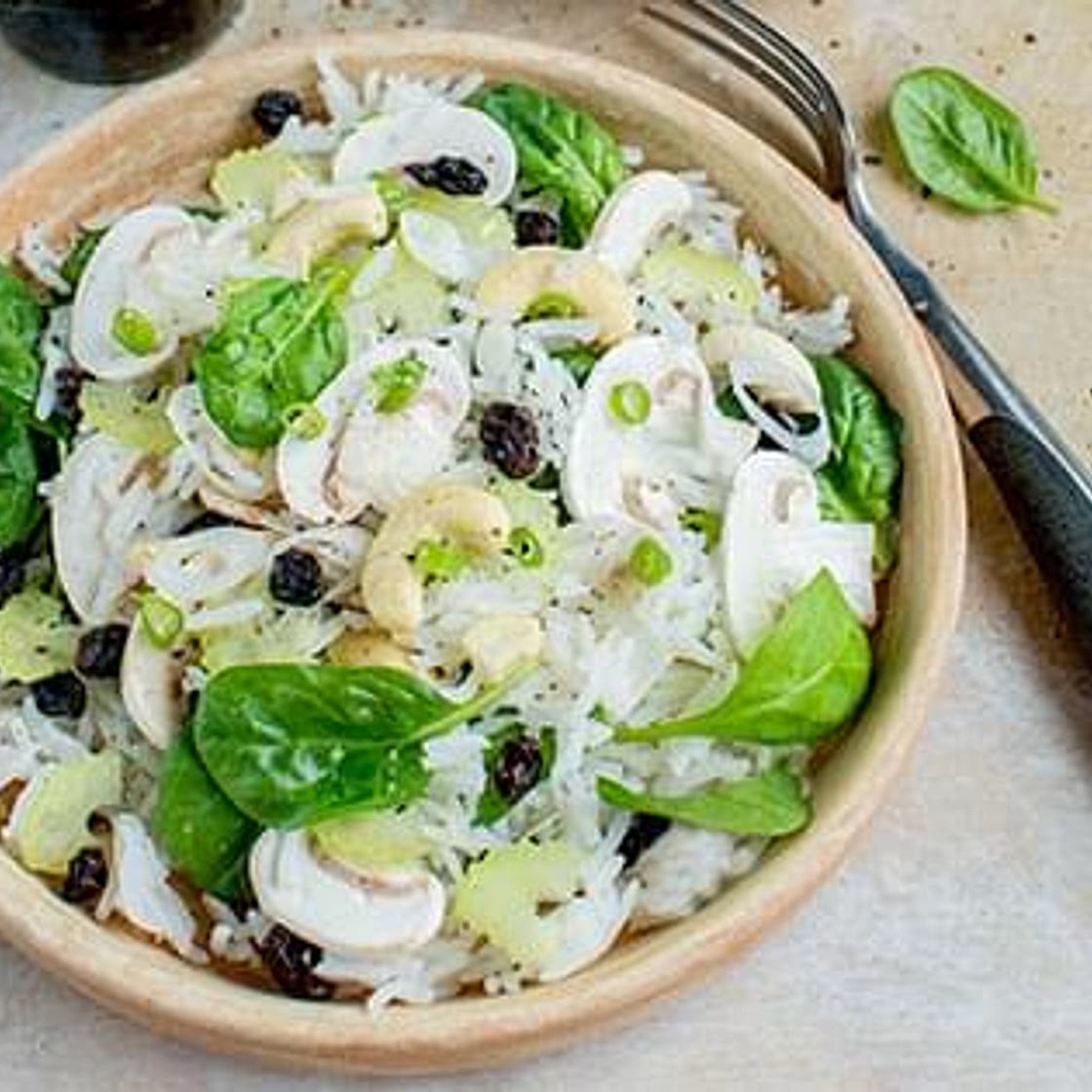 Rice, Spinach and Cashew Salad