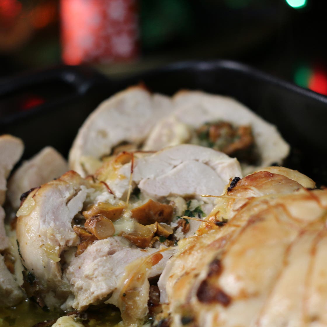 Recette du roulé de poulet aux champignons et mozzarella