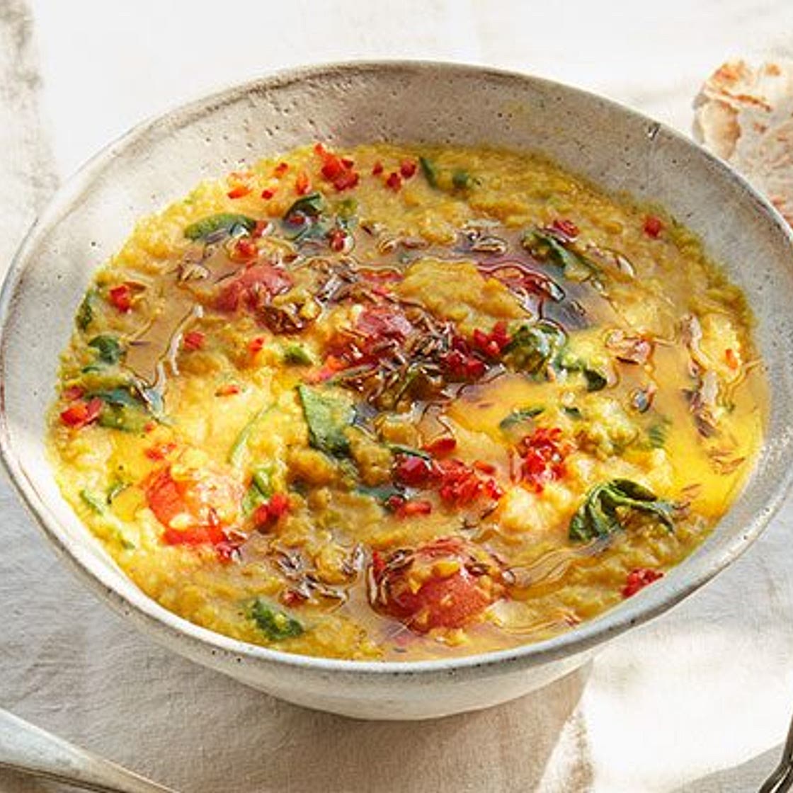 Tomato & spinach kitchari