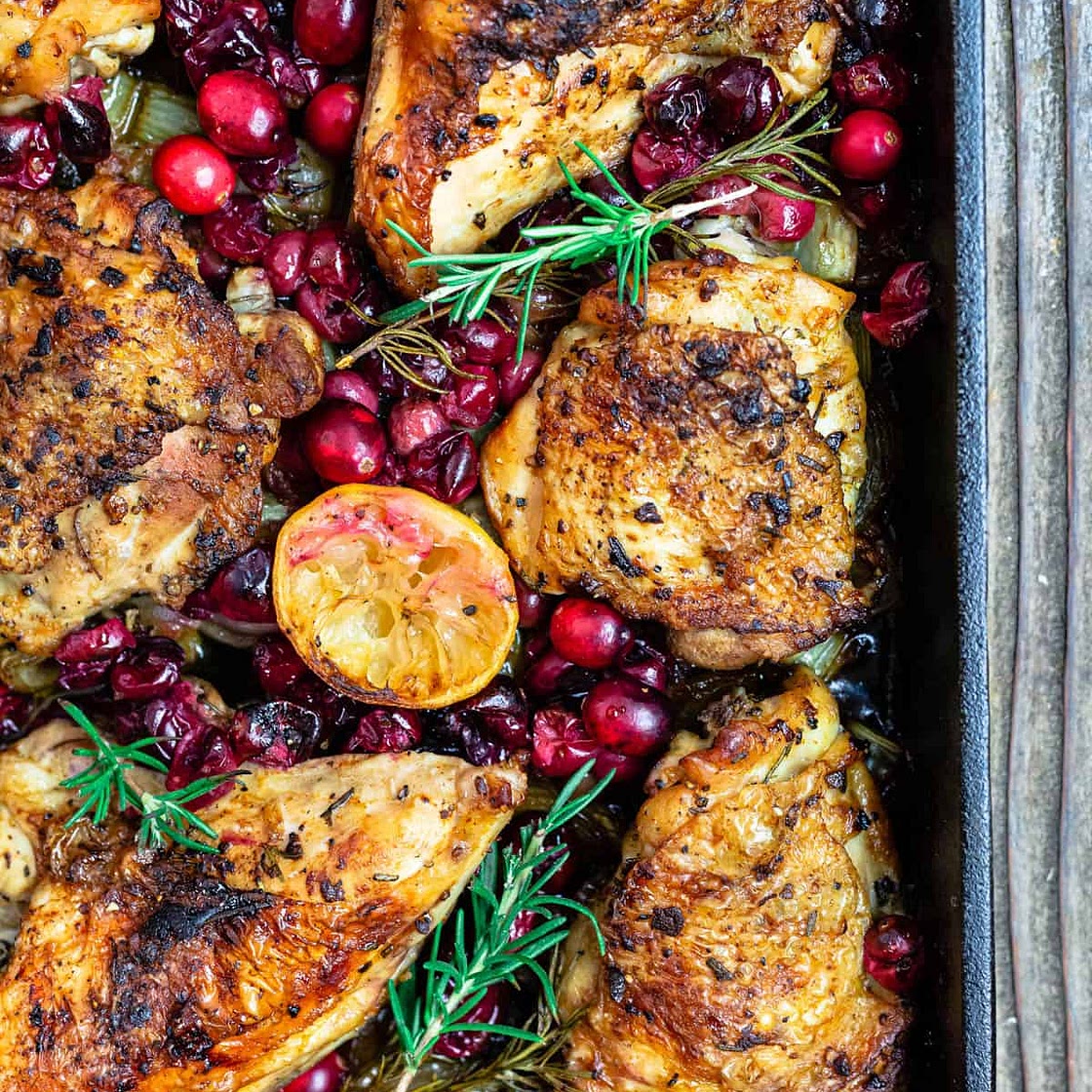 Baked Cranberry Chicken with Rosemary