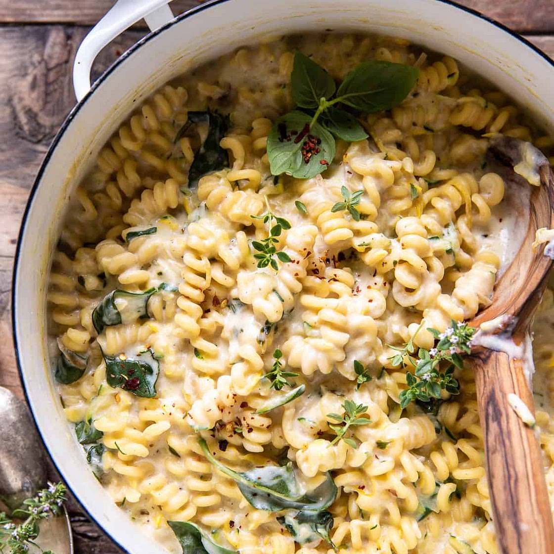 One Pot Lemon Butter Ricotta and Zucchini Pasta