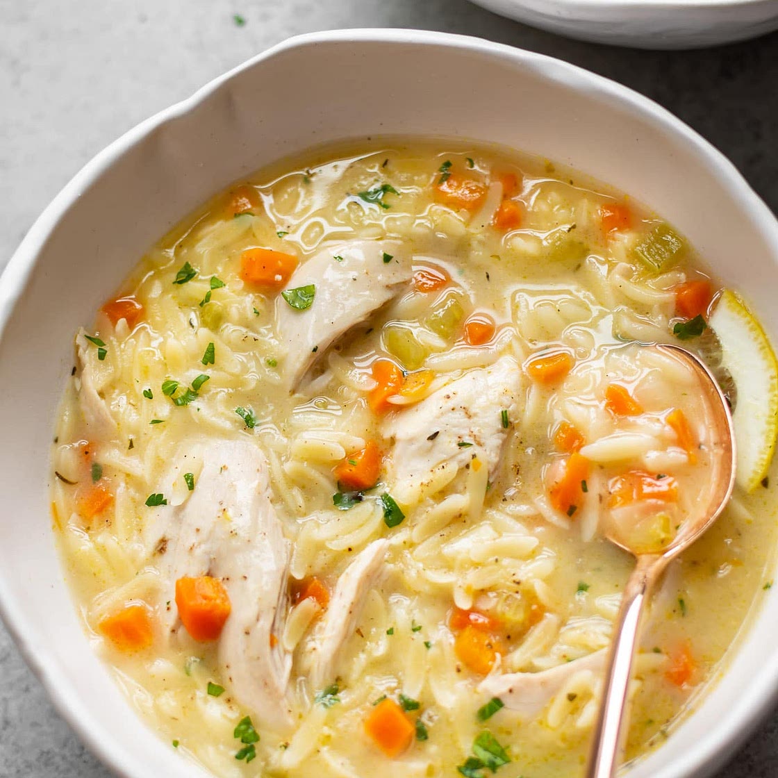 Lemon Chicken Orzo Soup