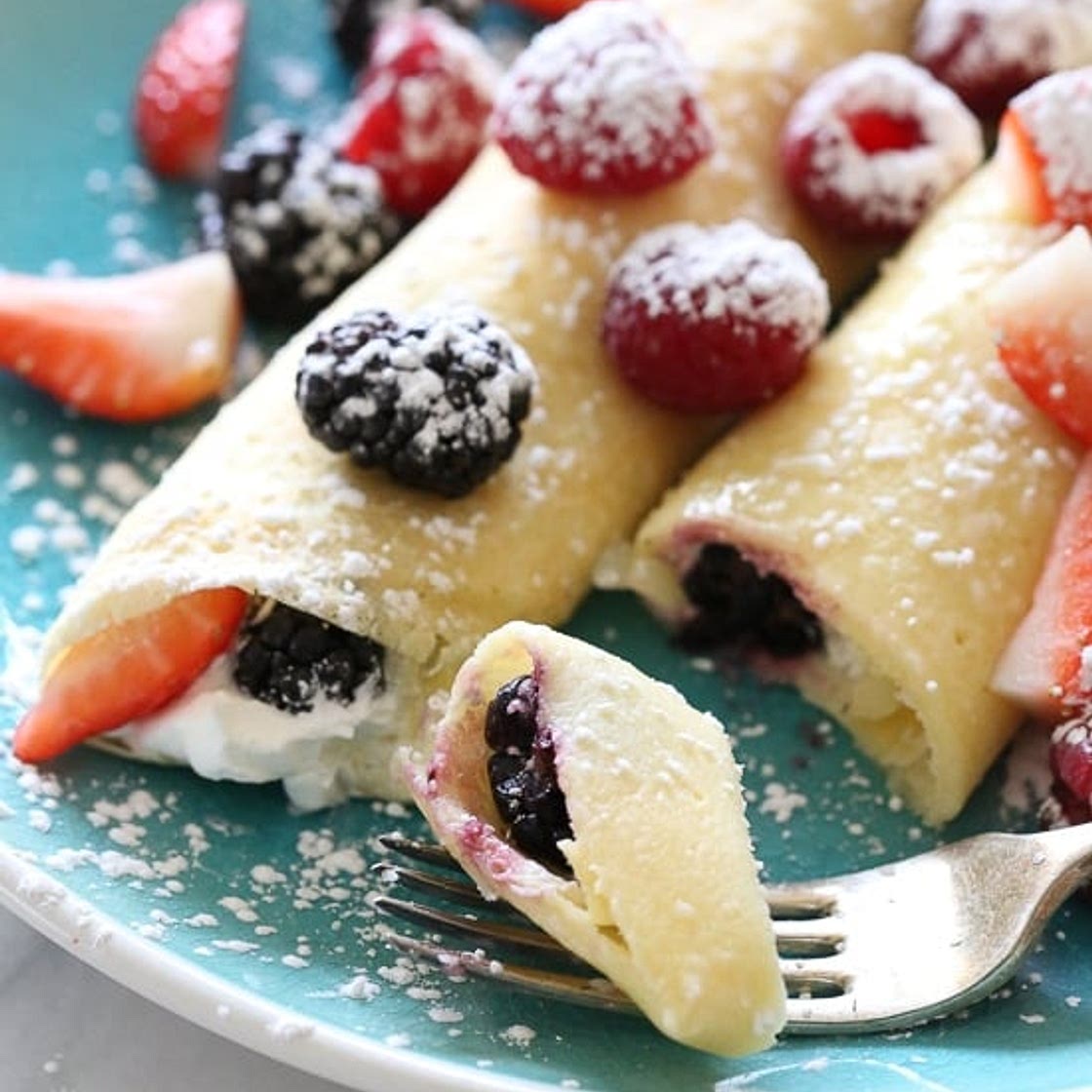 Czech Crepes with Berries and Cream