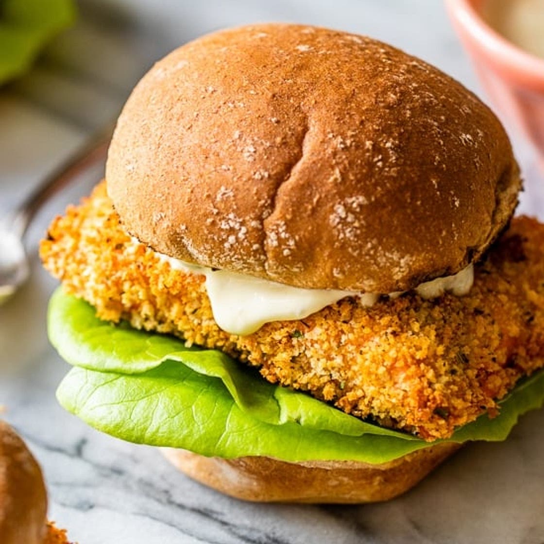 Air Fryer Salmon Fish Sandwich