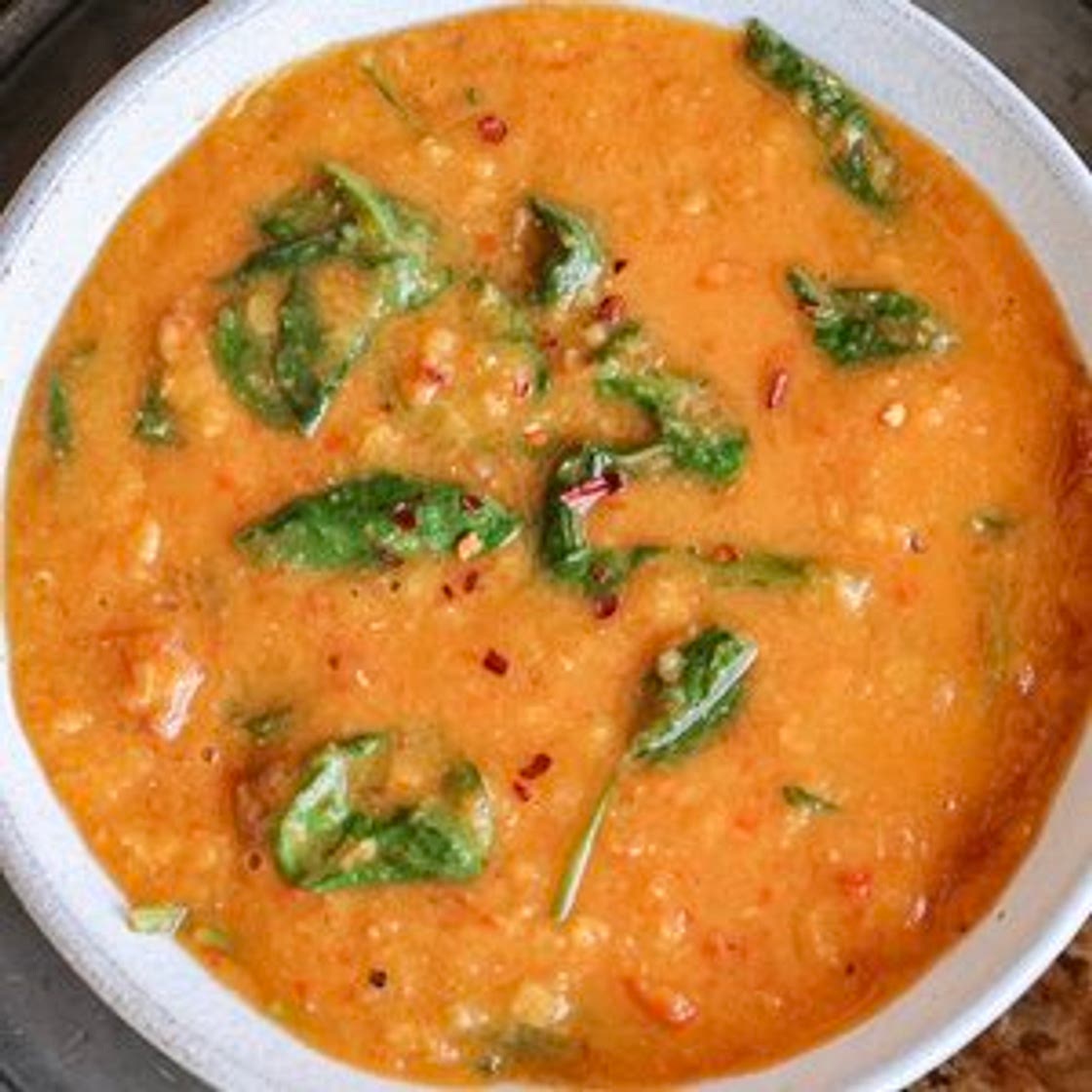 Red Lentil & Spinach Soup