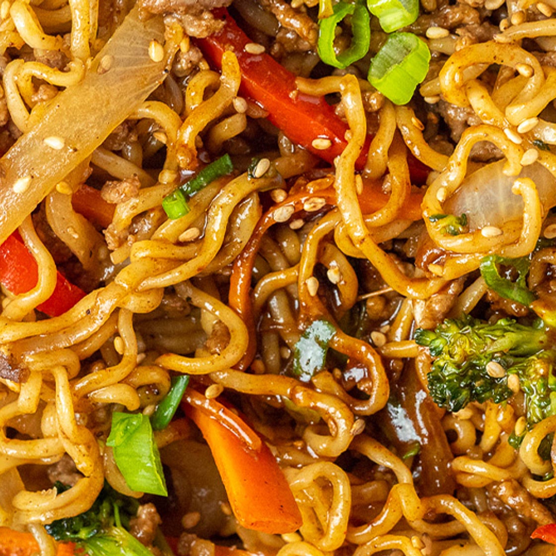 Ground Beef Ramen Skillet