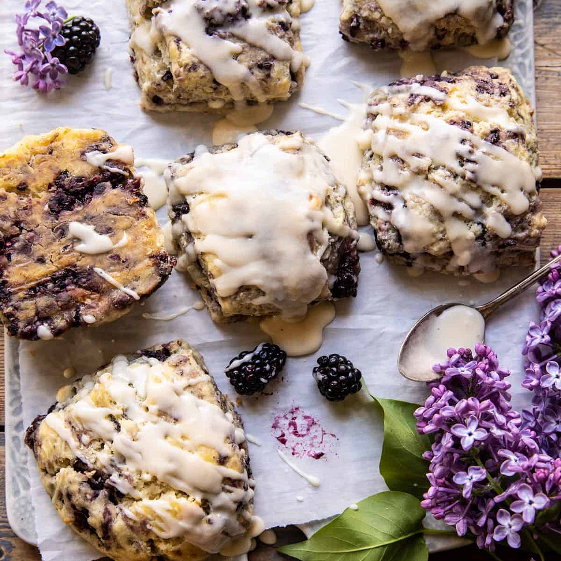 Blackberry Lavender White Chocolate Scones