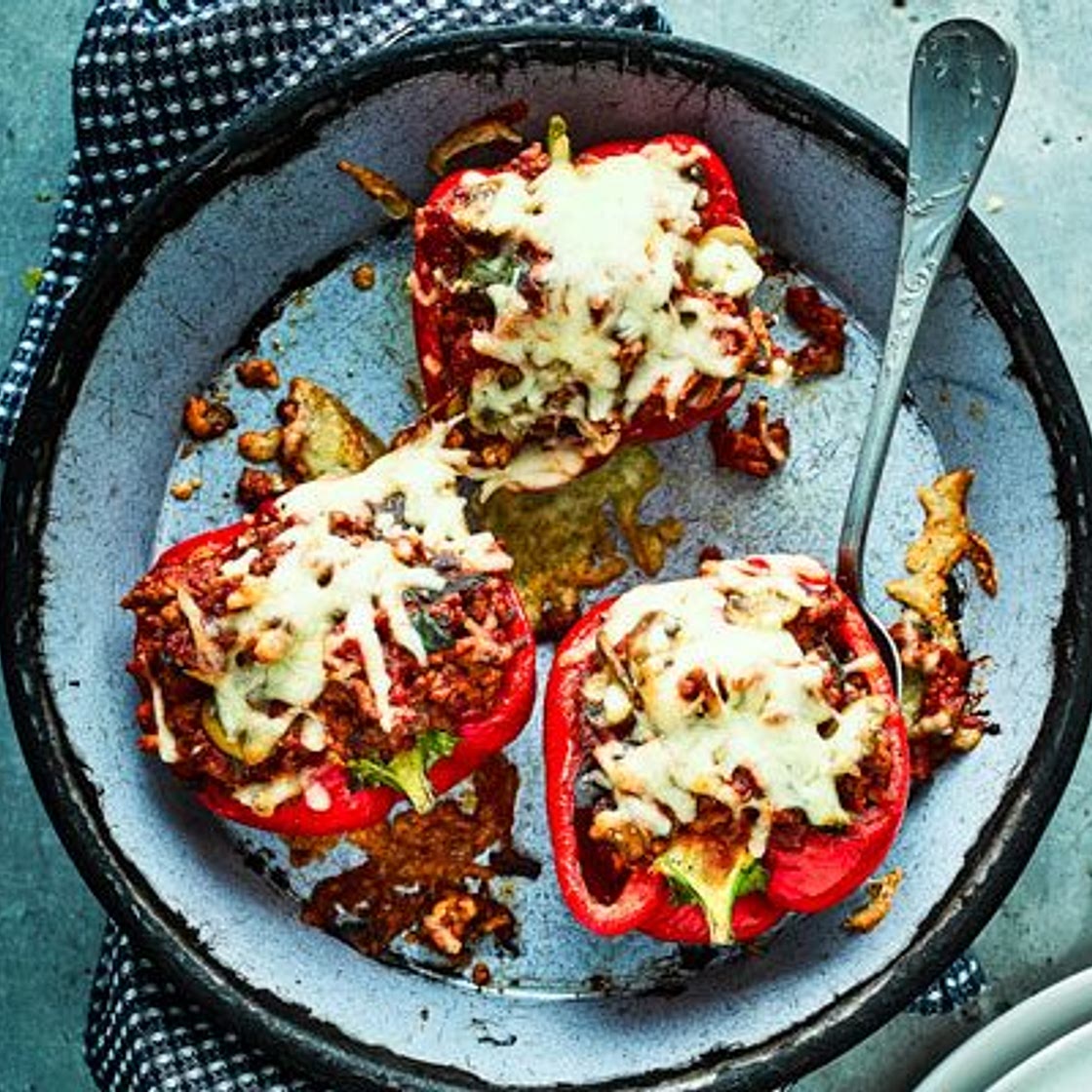 Mediterranean turkey-stuffed peppers