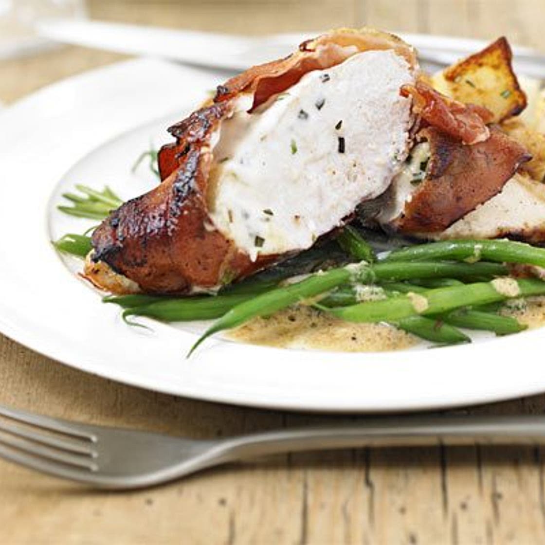 Chicken stuffed with herby mascarpone
