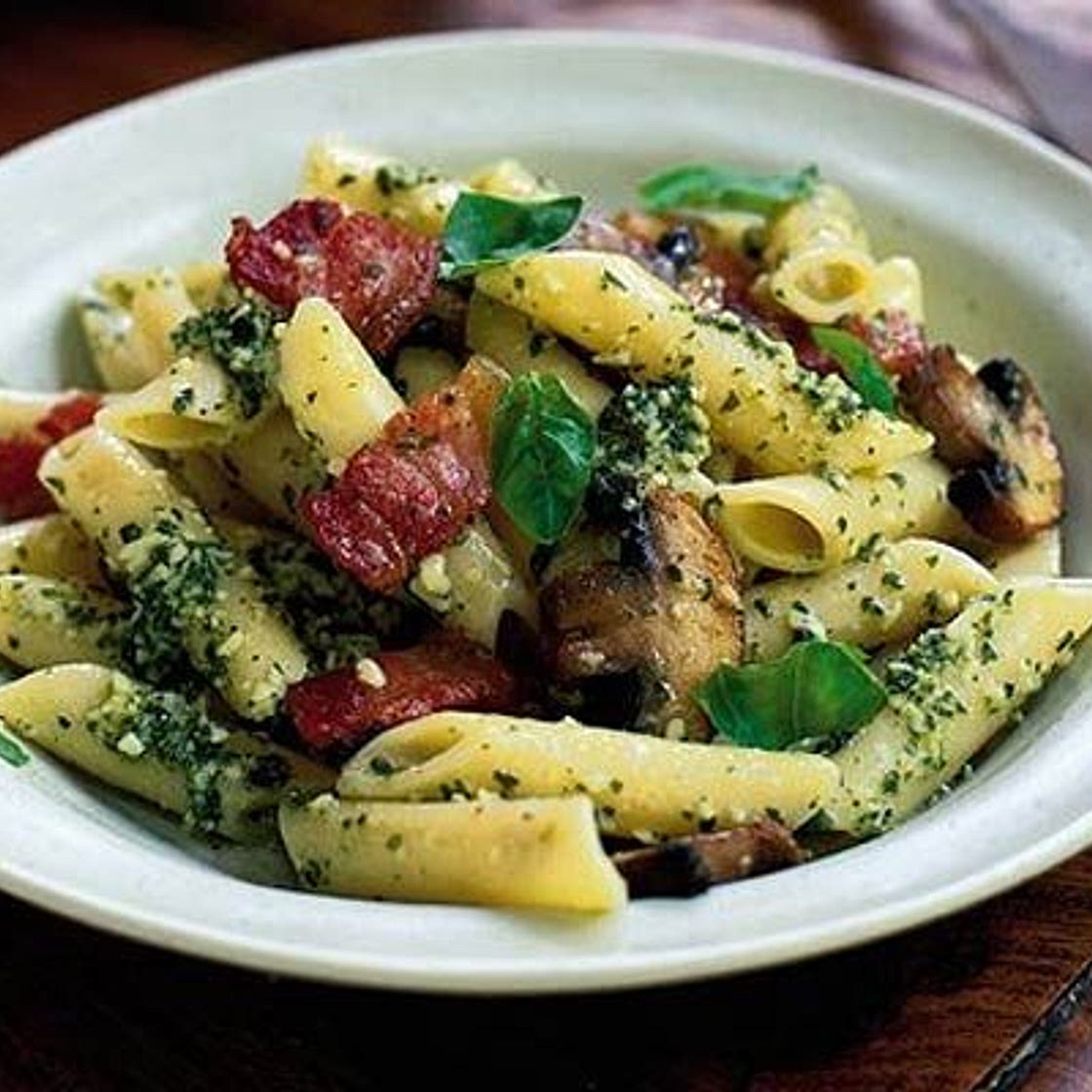 Bacon & mushroom pasta