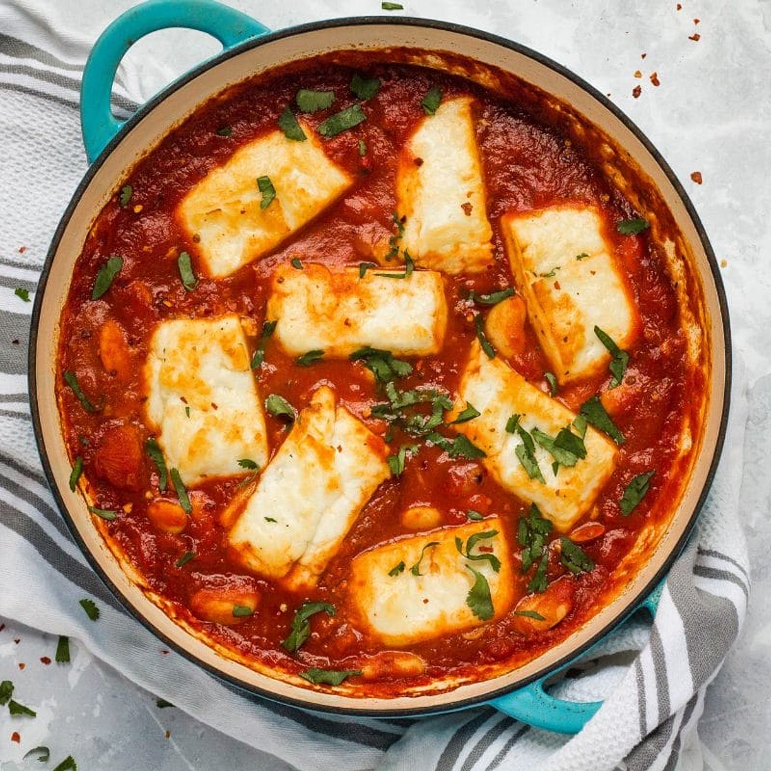 Smoky Tomato & Halloumi Bake