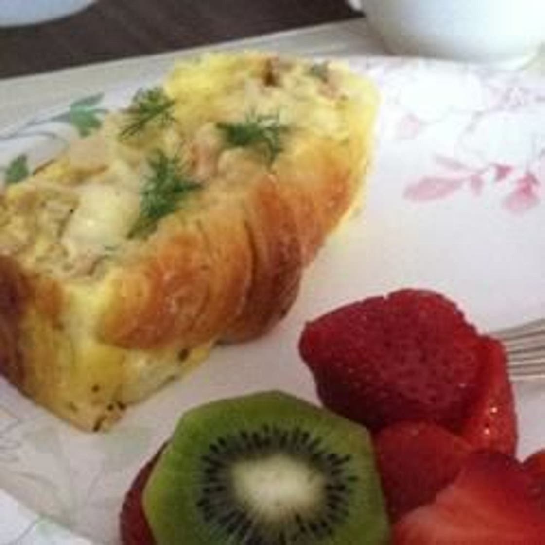 Croissant and Salmon Breakfast Casserole