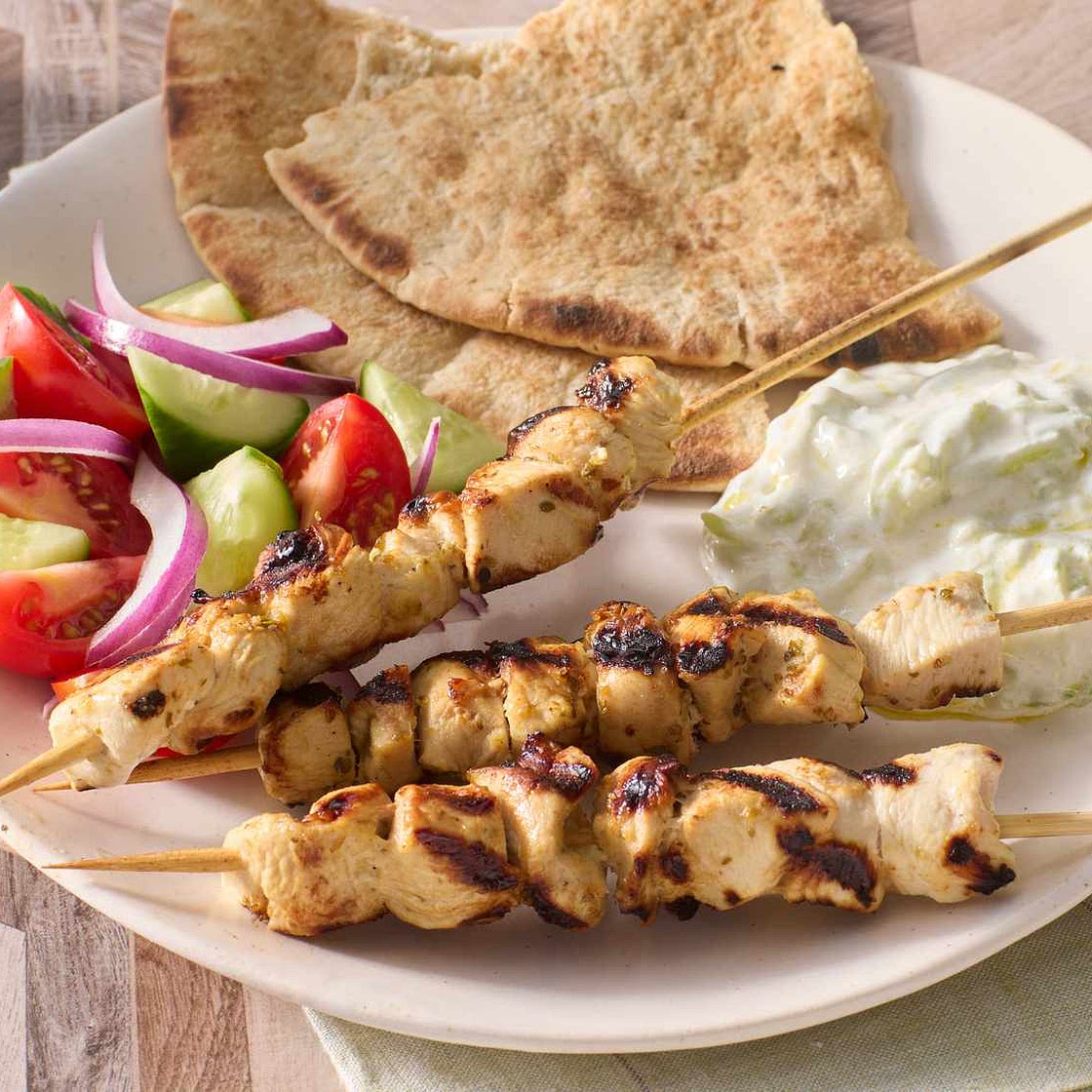 Chicken Souvlaki with Tzatziki Sauce
