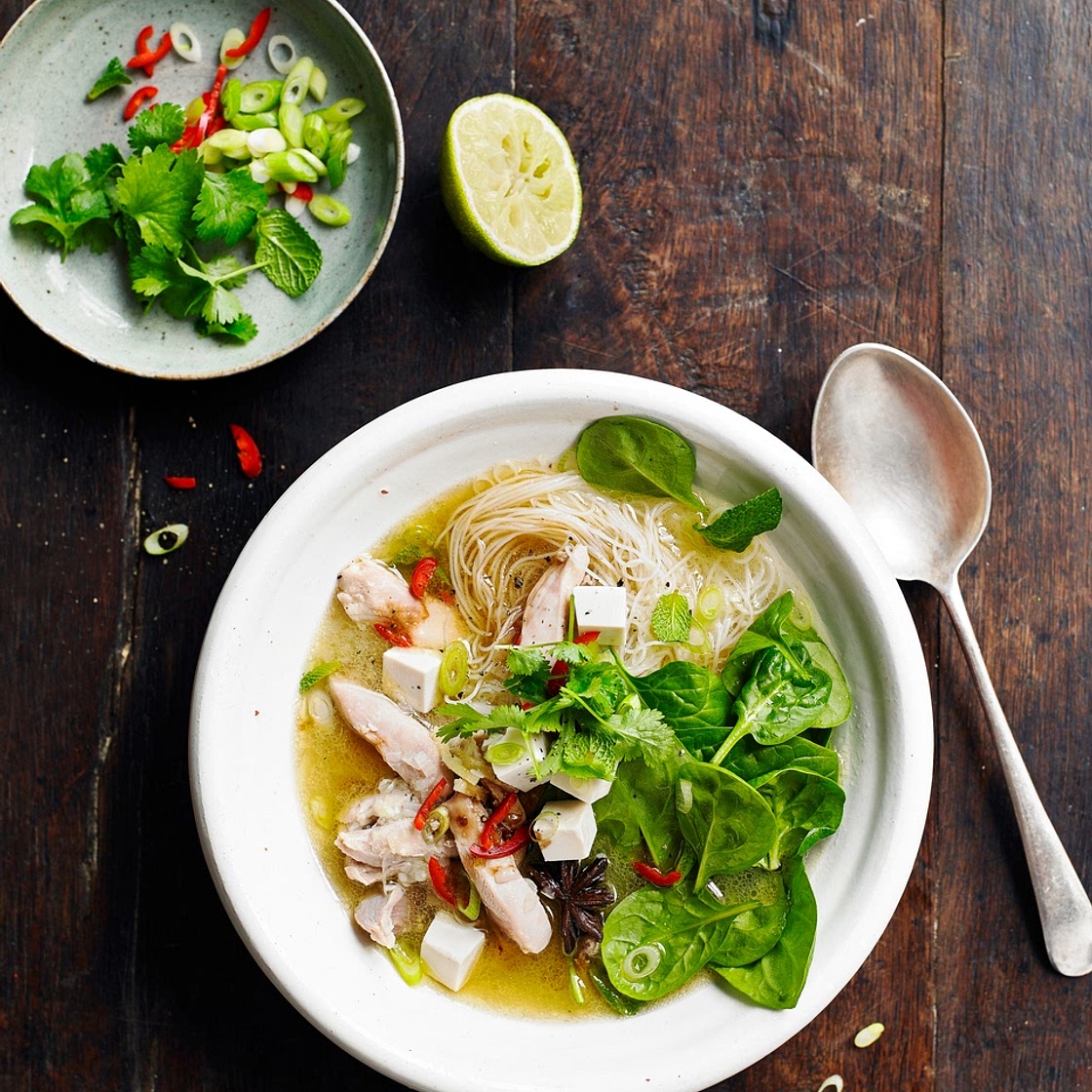 Chicken & tofu noodle soup