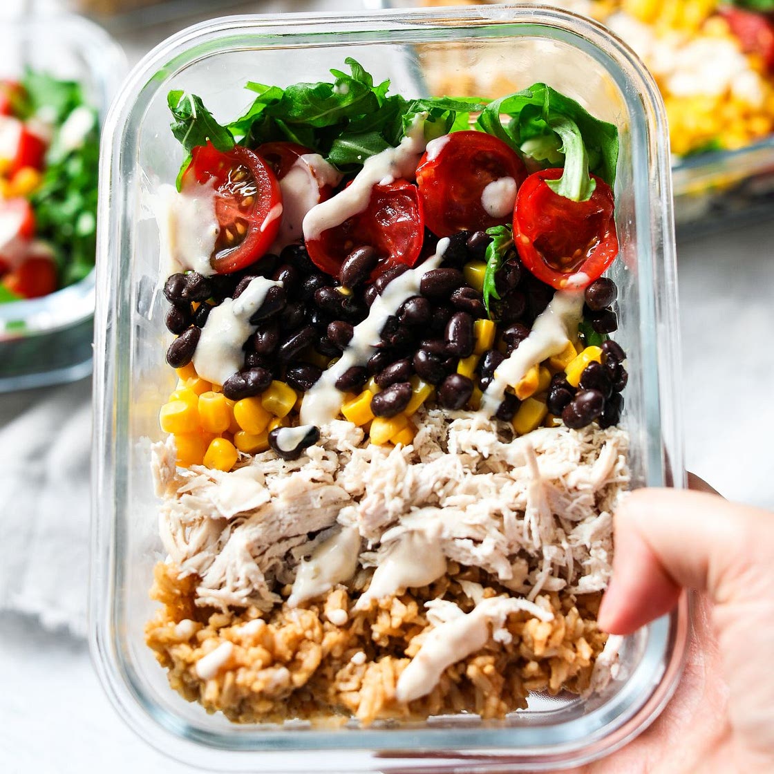 Chicken Burrito Bowls Meal Prep