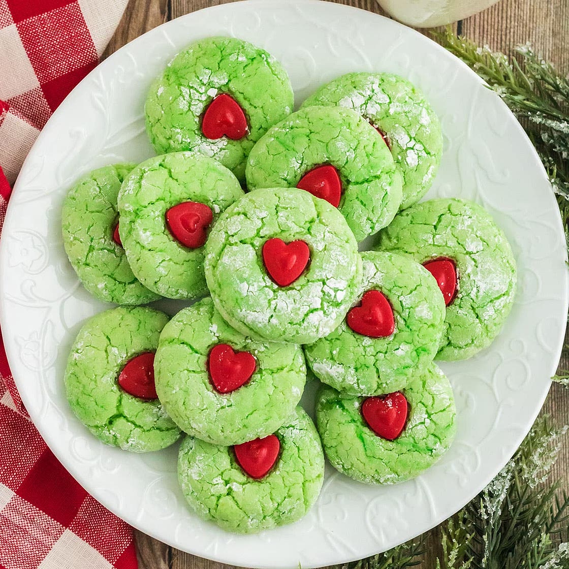 Grinch Cake Mix Cookies