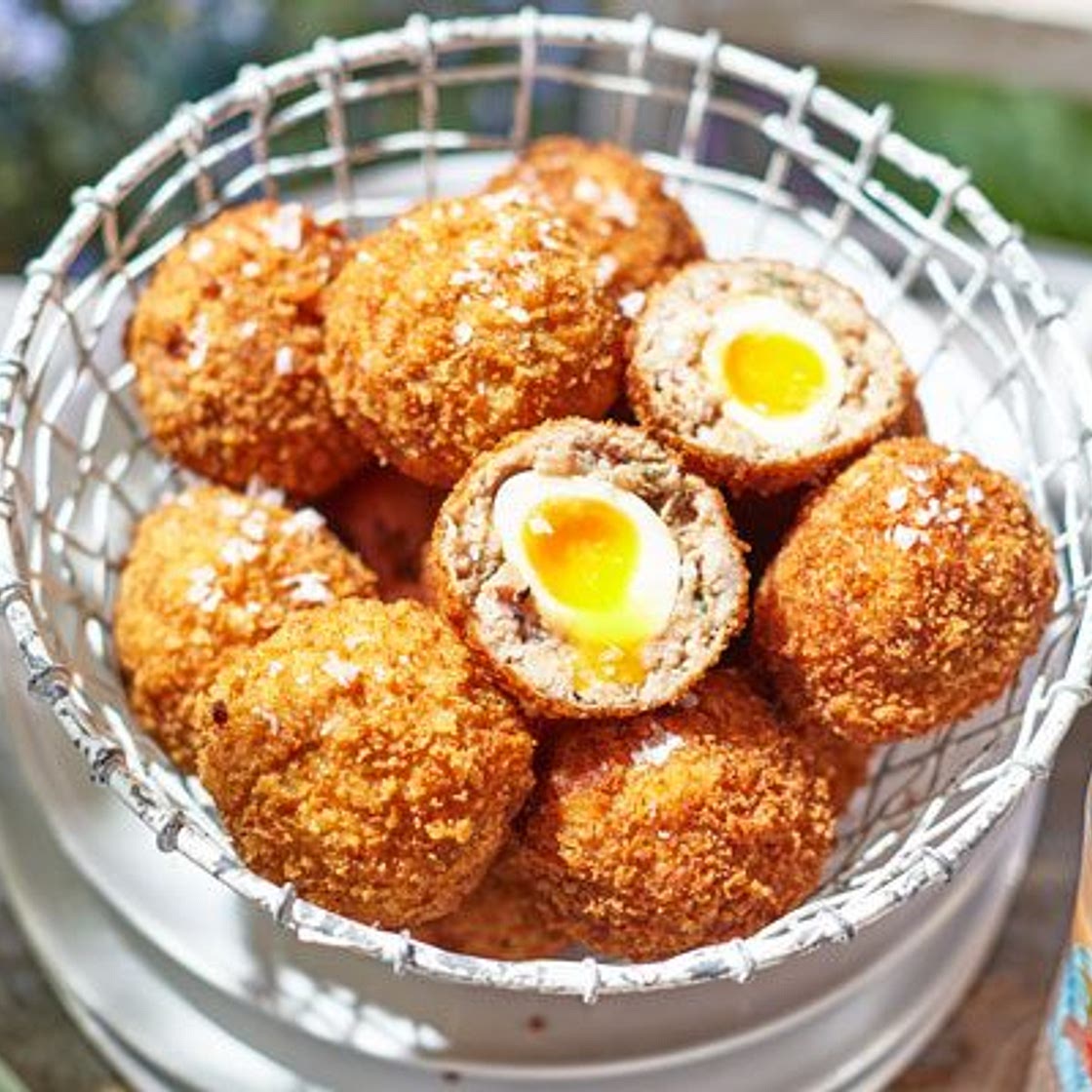 Thyme & caramelised onion mini scotch eggs