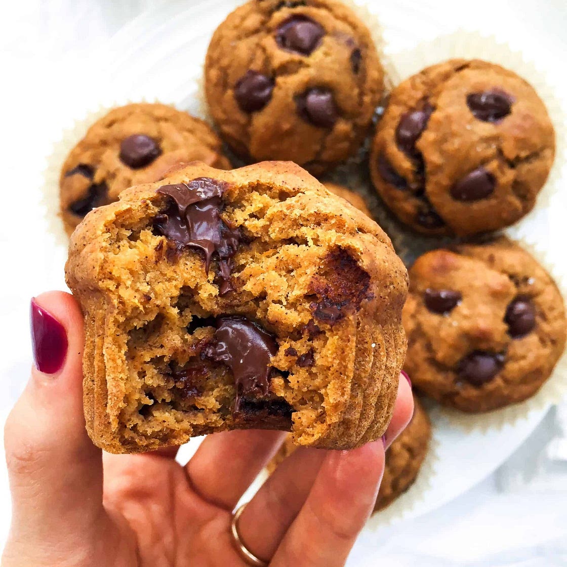 Salted Chocolate Chip Sweet Potato Muffins