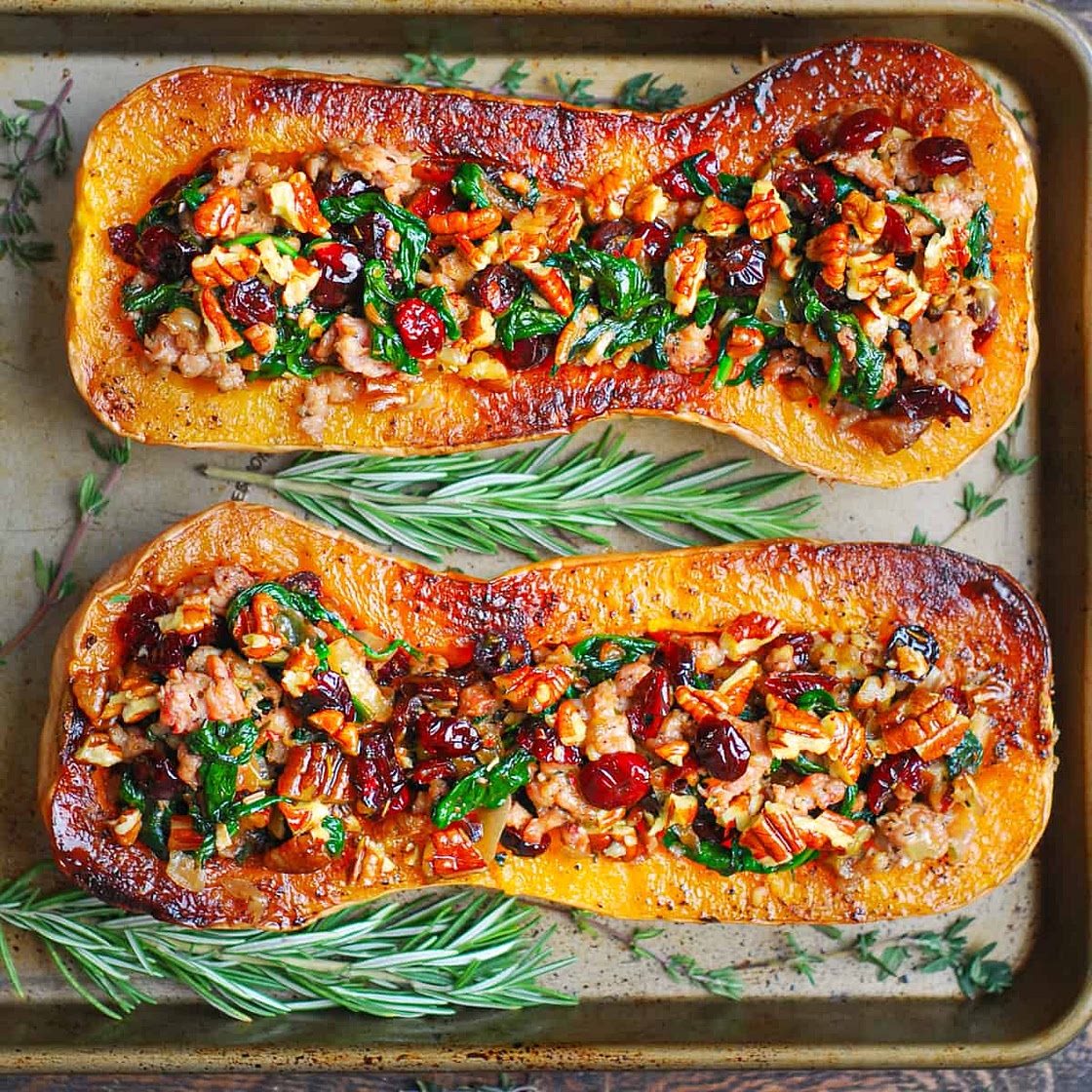 Sausage Stuffed Butternut Squash