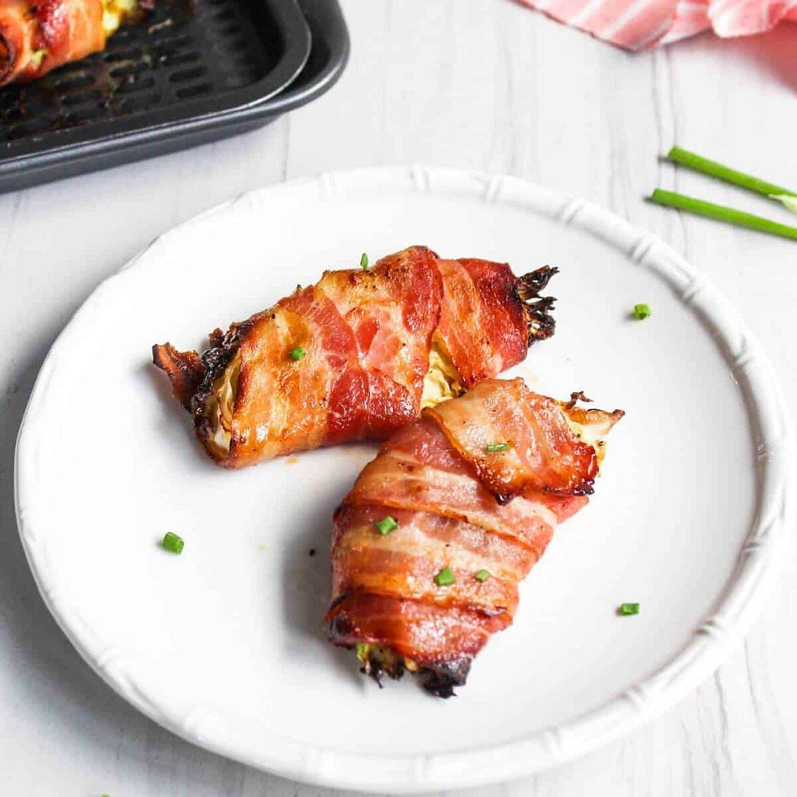Bacon Wrapped Air Fryer Cabbage Wedges
