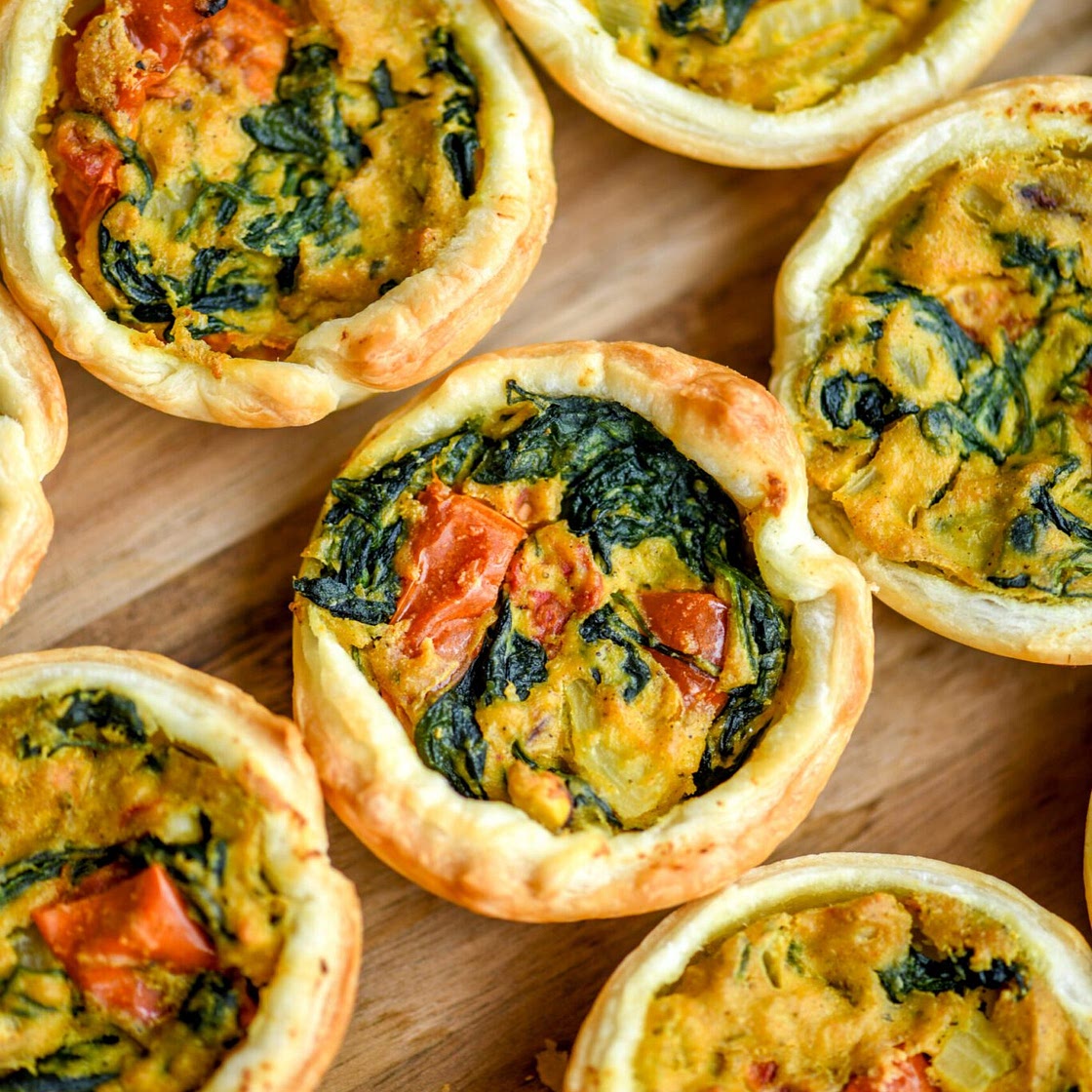 Vegan Mini Quiches (with Tofu, Spinach and Pistachios)