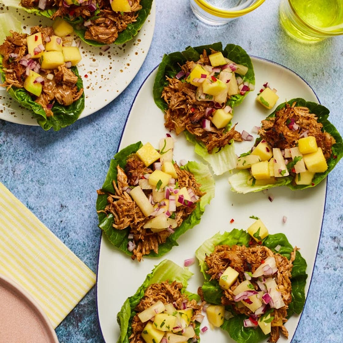Pork Carnitas with Pineapple and Mango Salsa | Slimming & Weight Watchers Friendly