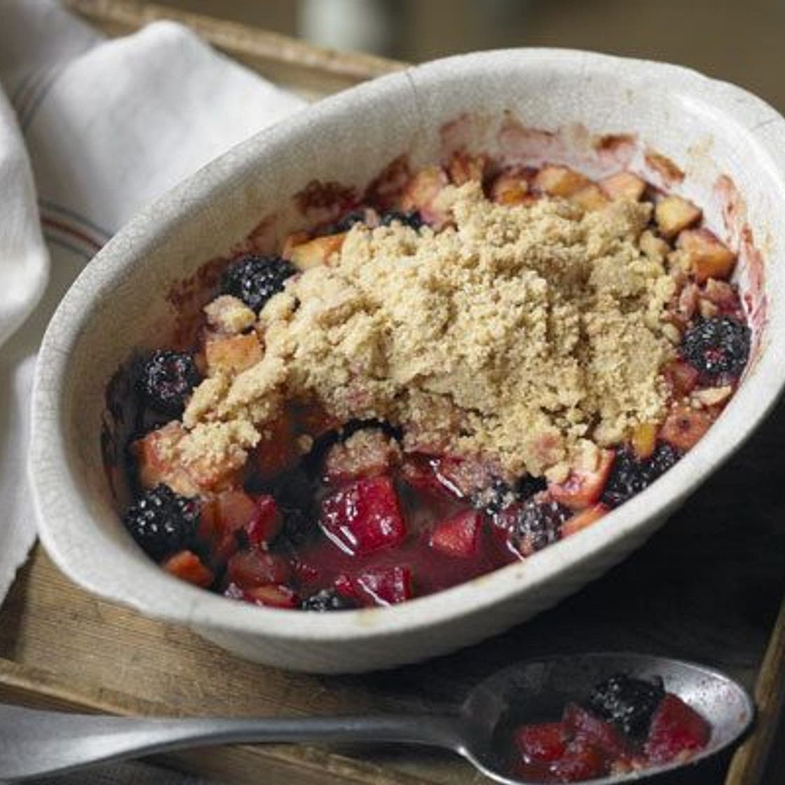 Apple & blackberry crumble