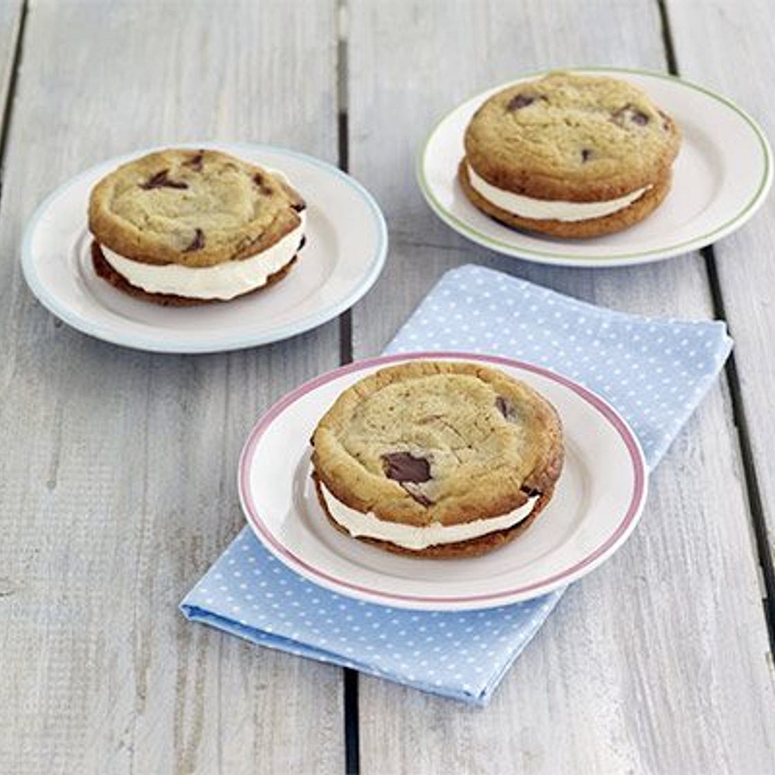 Chocolate-chip cookie ice-cream sandwiches