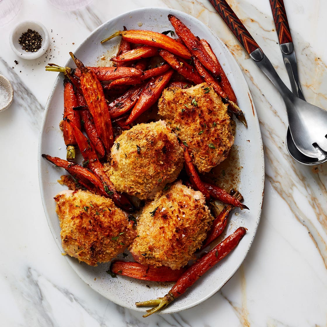 Panko-Crusted Roast Chicken Thighs With Mustard and Thyme