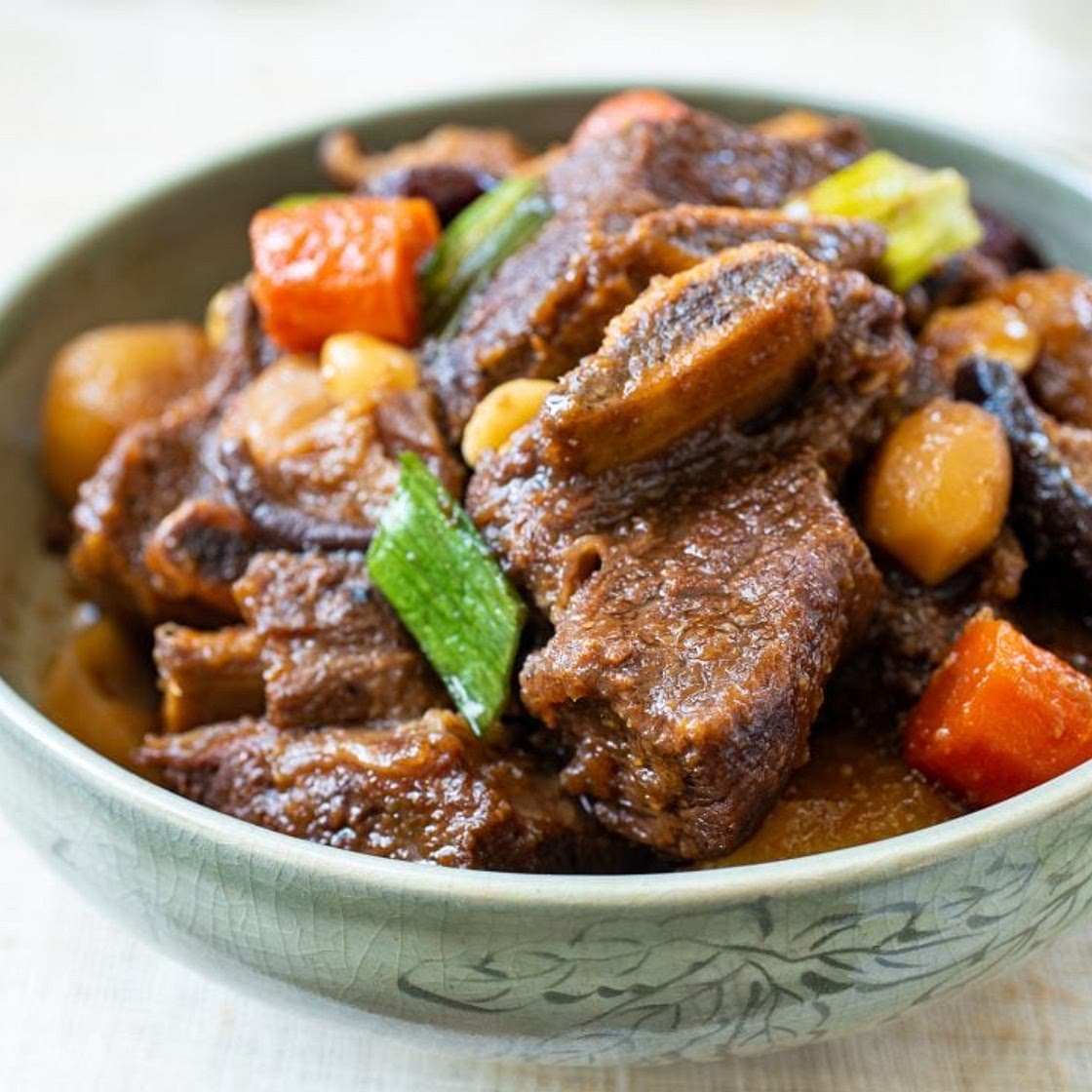 Galbijjim (braised beef short ribs)