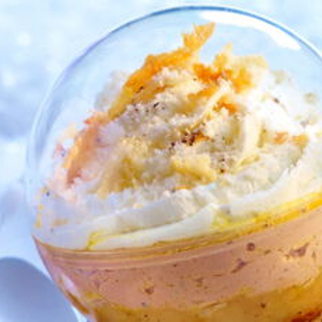 Liégeois de foie gras, compotée de poires et tuiles de parmesan