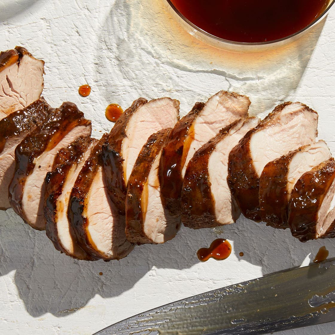 Crockpot Brown Sugar & Balsamic–Glazed Pork Tenderloin