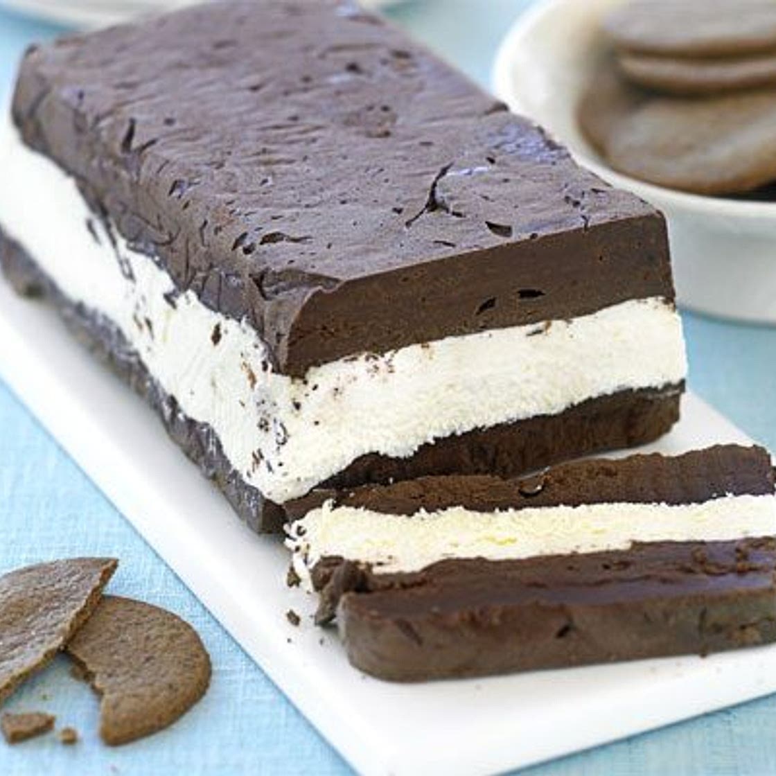 White & dark chocolate terrine