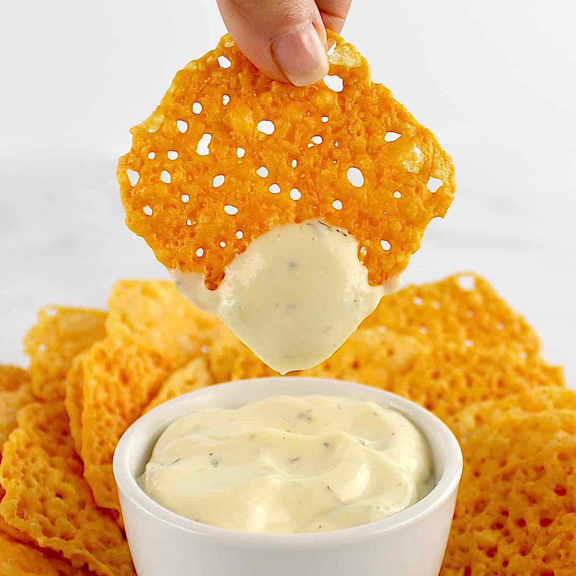 Keto Baked Cheese Crisp Crackers