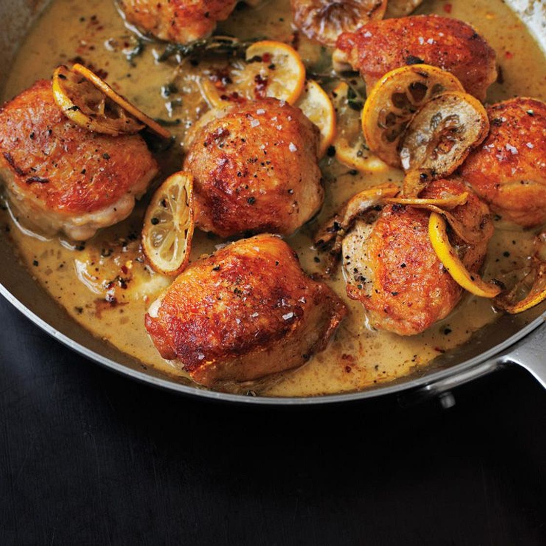 Roasted Chicken Thighs with Lemon and Oregano