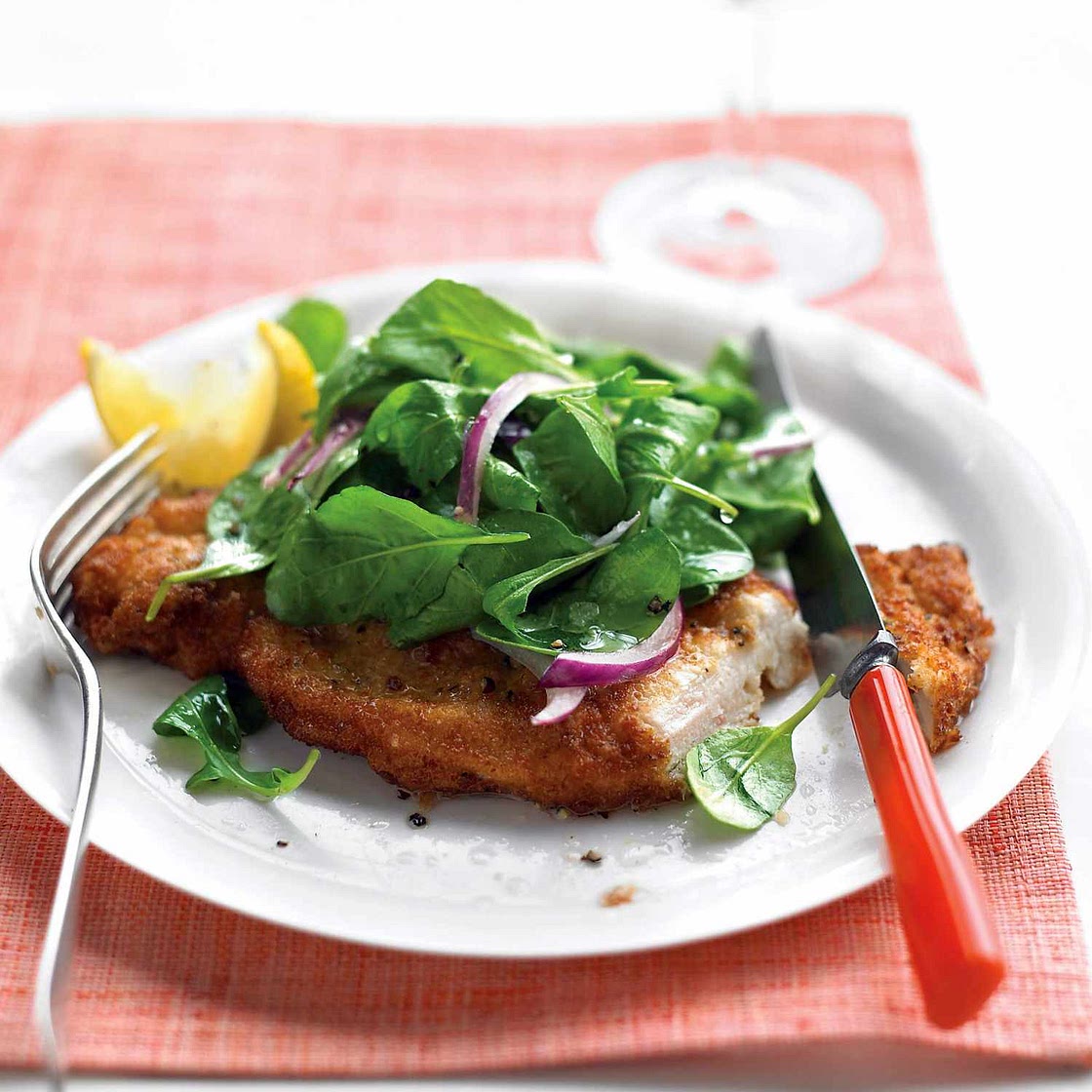 Chicken Milanese with Arugula Salad