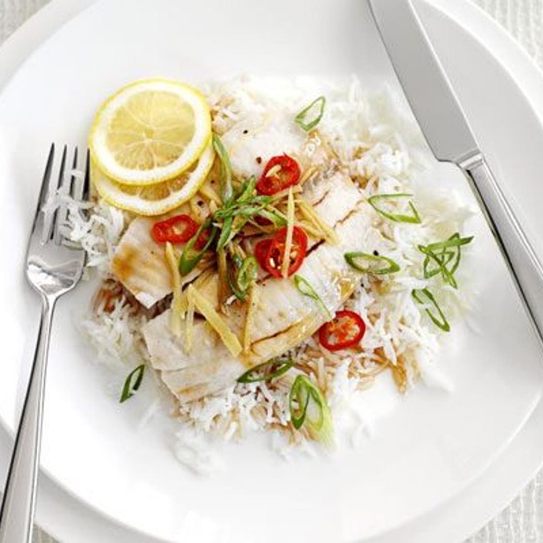 Steamed lemon tilapia with teriyaki sauce