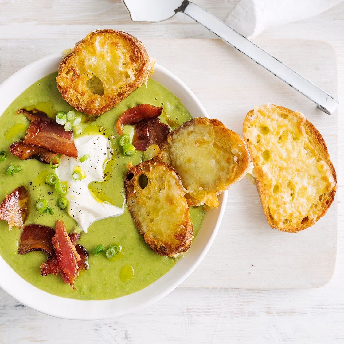 Fully-loaded slow-cooker pea soup