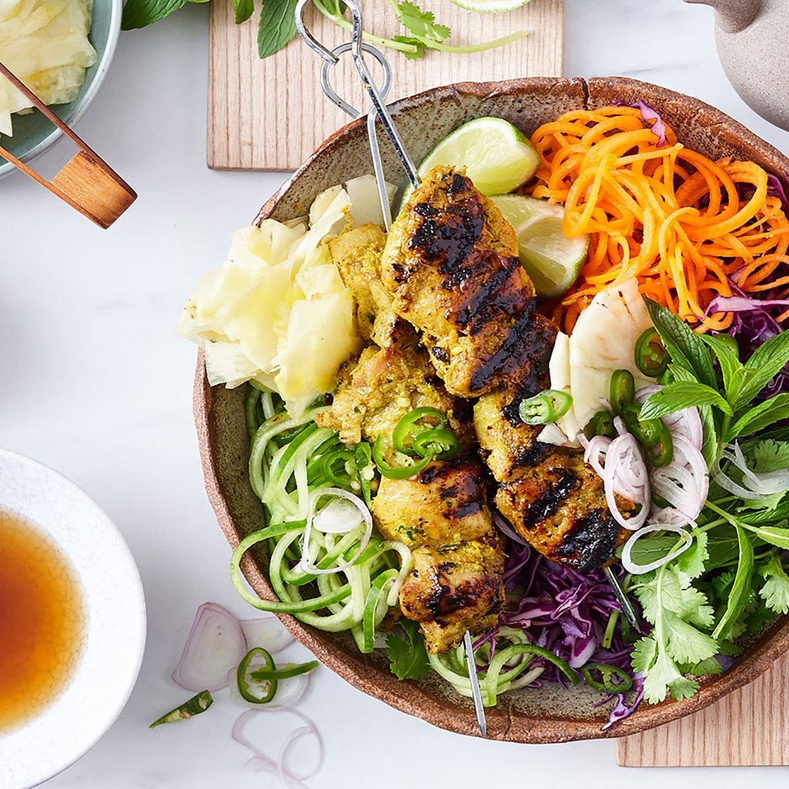 Turmeric and coconut chicken bowl