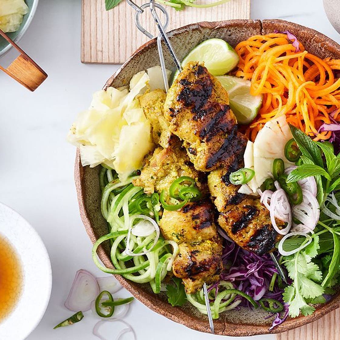 Turmeric and coconut chicken bowl