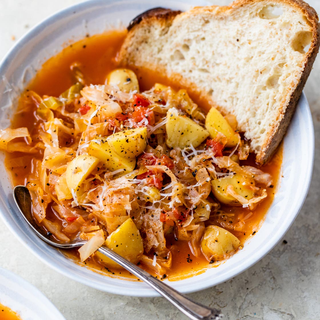 Healthy Shredded Cabbage & Potato Soup