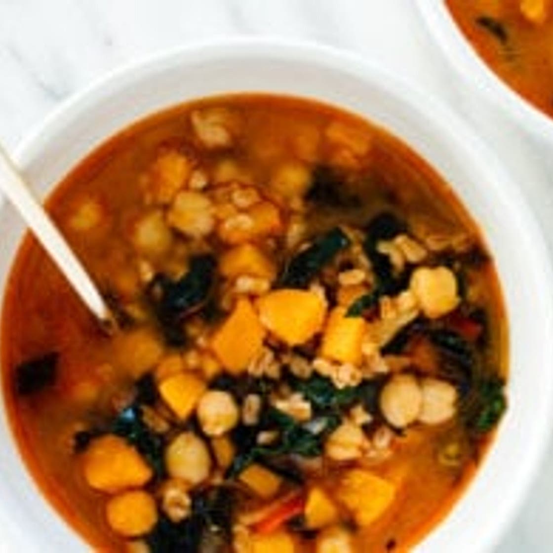 Vegan Sweet Potato, Kale and Chickpea Soup