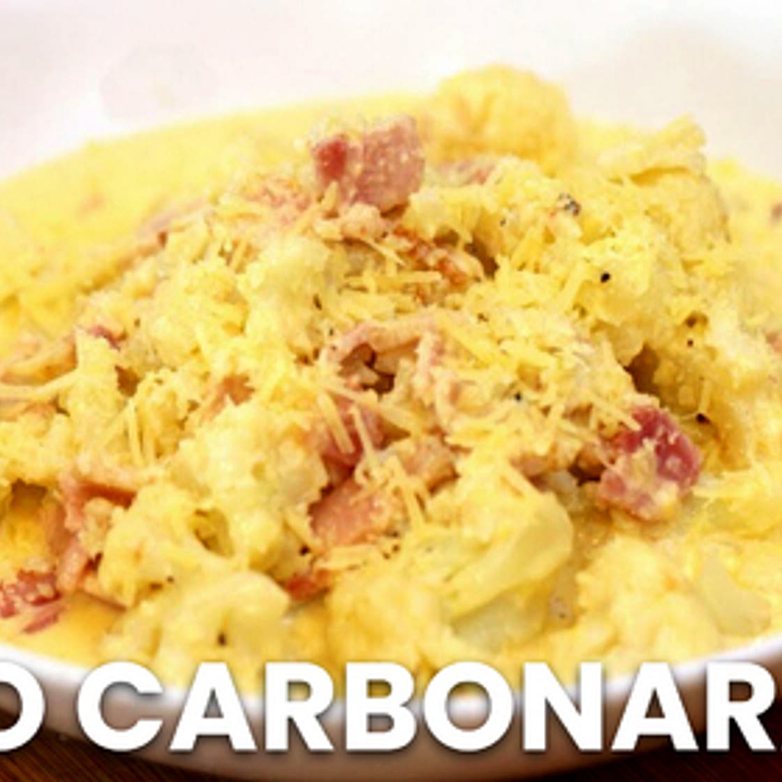 Keto Carbonara / Low Carb Cauliflower Cheese And Bacon