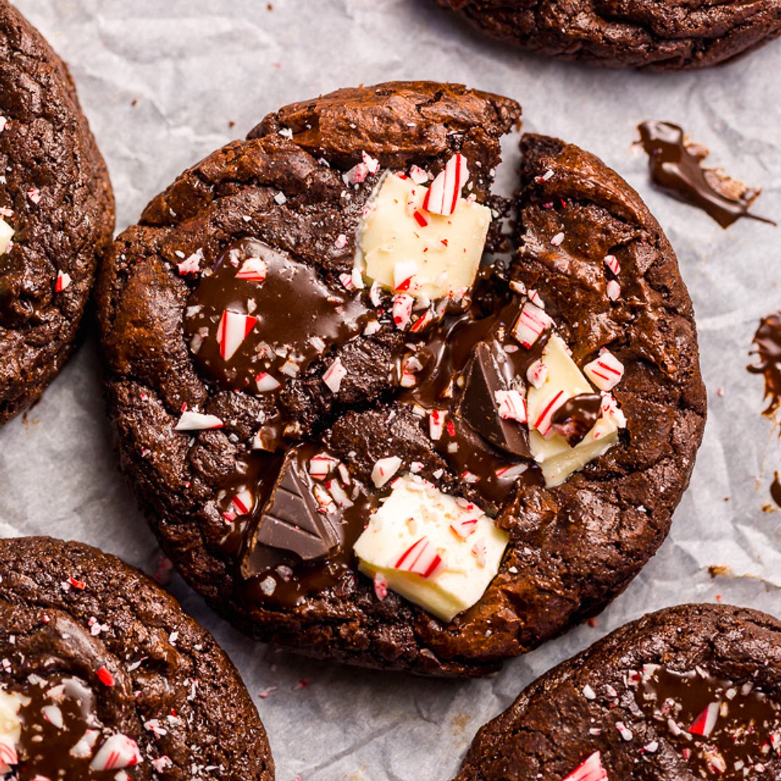 Double Chocolate Peppermint Fudge Cookies
