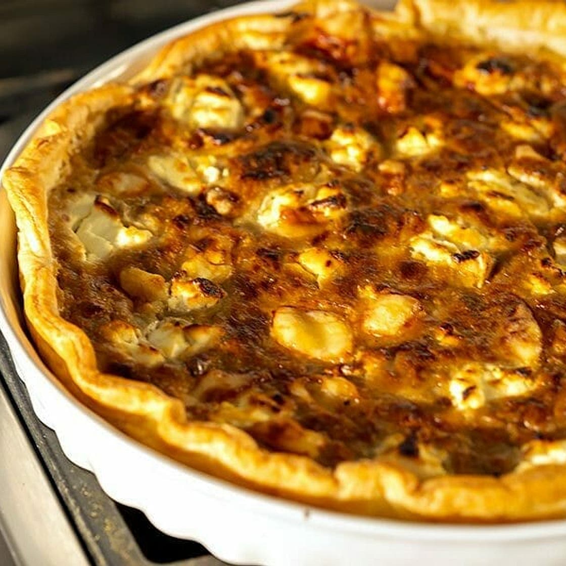 Tarte aux échalotes et au chèvre au thermomix